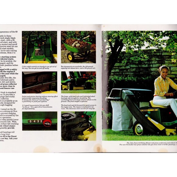 John Deere Lawn Tractors & Riding Mowers Brochure – Vintage 1980s Dealer Catalog - Picture 4 of 6